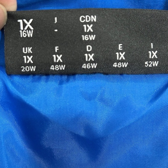 Reebok Cardi B Blue and White Cropped Track Jacket Windbreaker Women's 1X Sample - Picture 7 of 13